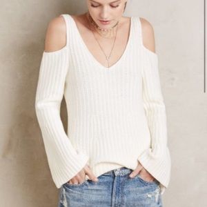 NWOT Anthropologie Knitted & Knotted White Sweater